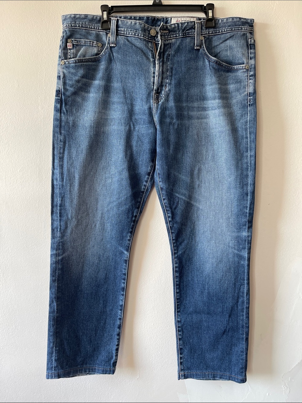 Ag Adriano Goldschmied Straight Leg Blue Denim Jeans